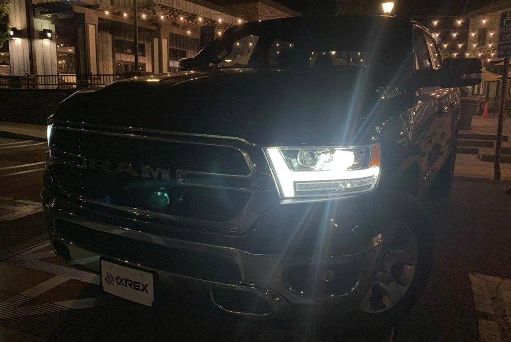 AlphaRex Projector Headlights Ram 1500 2019-2024  [Pro Series - Sequential Signal] Jet Black / Black / Chrome - Image 11