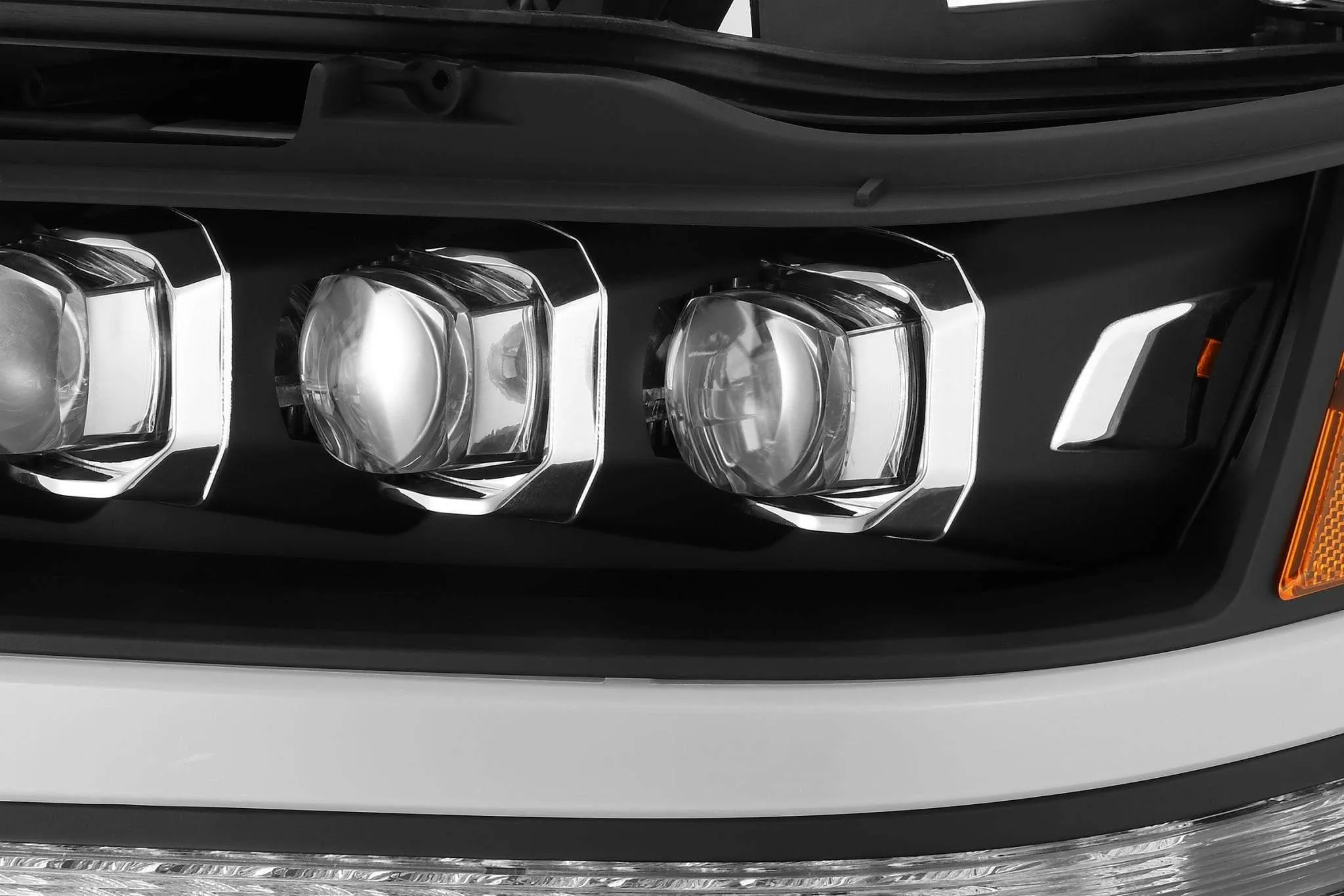 AlphaRex Quad 3D LED Projector Headlights Ram 1500 2019-2022 [Nova Series - Sequential Signal] Jet Black / Black / Chrome - Image 4